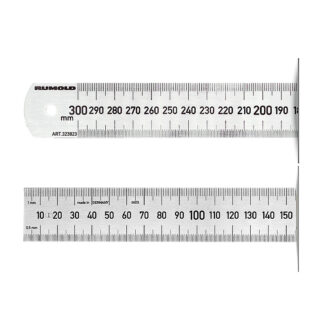 Premium steel ruler, Ref. 323800<br>stainless steel, graduation deep lasered<br>high measuring accuracy<br>lengths 300/500/750 mm (right/left-handed)